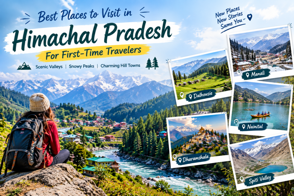 `Best places to visit in Himachal Pradesh with scenic mountains, valleys, forests and hill towns`